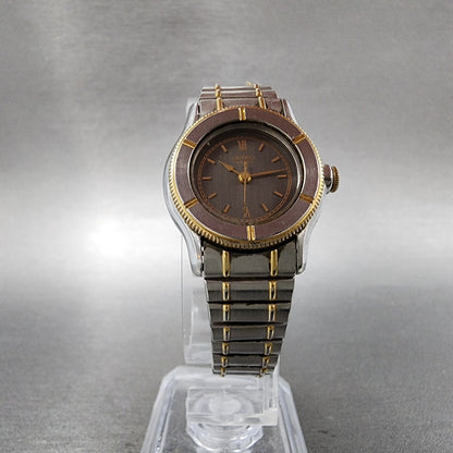 Seiko Watch Women 25mm Gray Dial Two Tone 7321-0150 New Battery