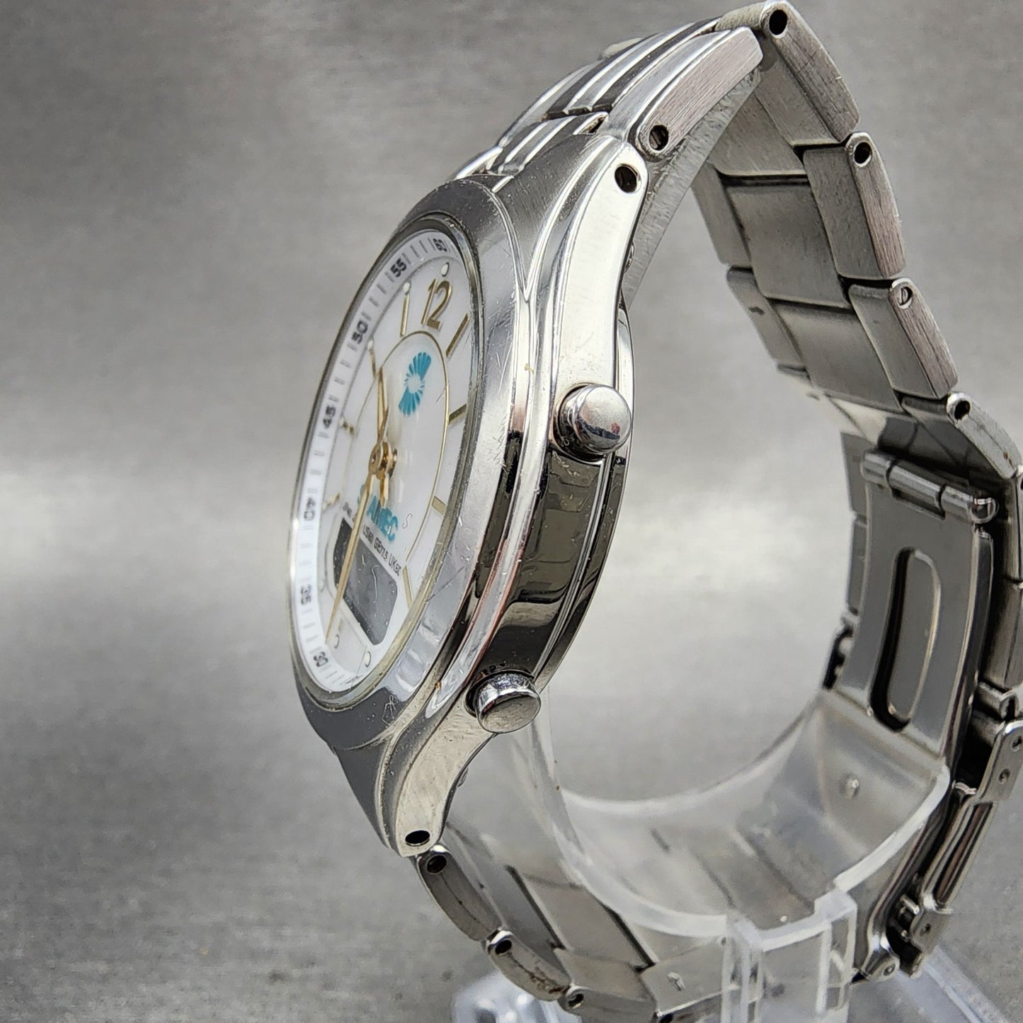 Casio Lineage LCWM200 Watch Men 38mm White Dial Steel Analog Digital Solar Runs2