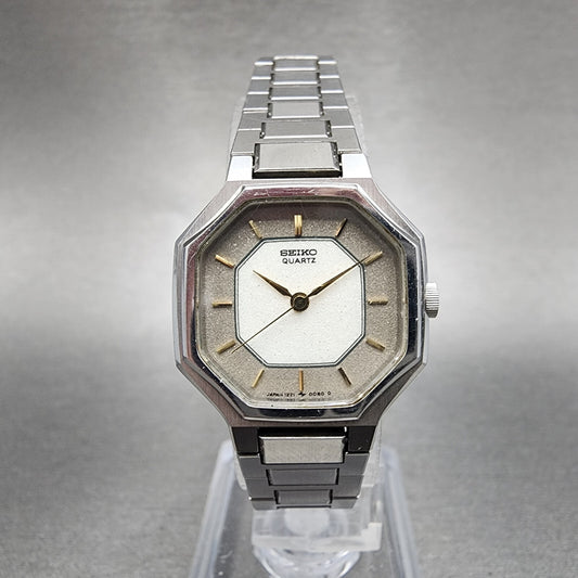 Seiko Watch Women 23mm White Dial Stainless Steel Octagon 12215040 New Battery0