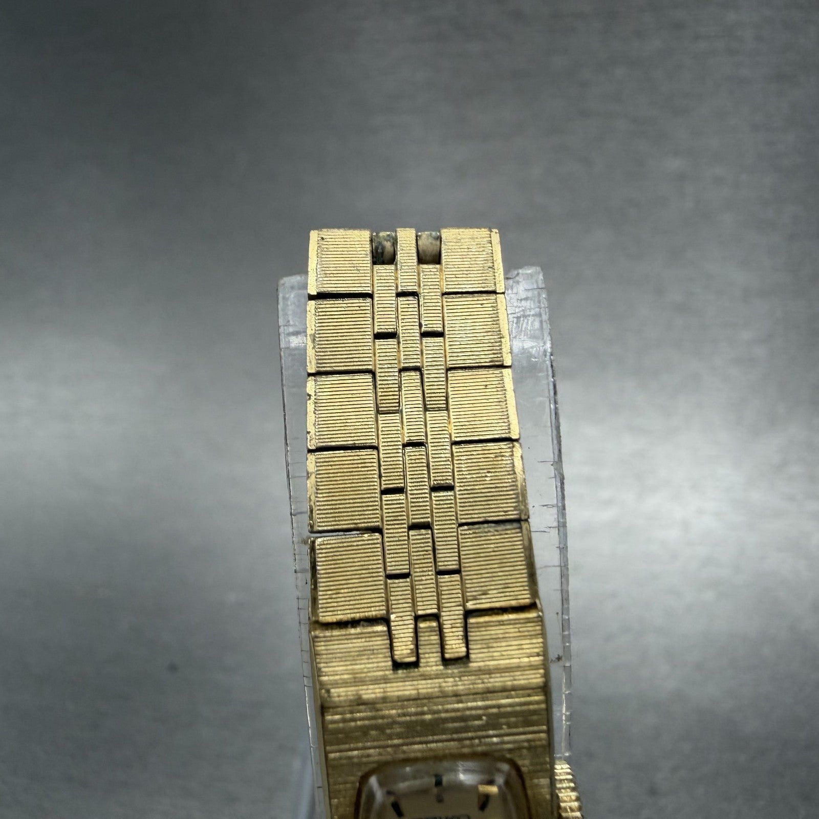 Seiko Tank Watch Women 12mm Champagne Dial Gold Tone Rectangle Manual Wind Runs4