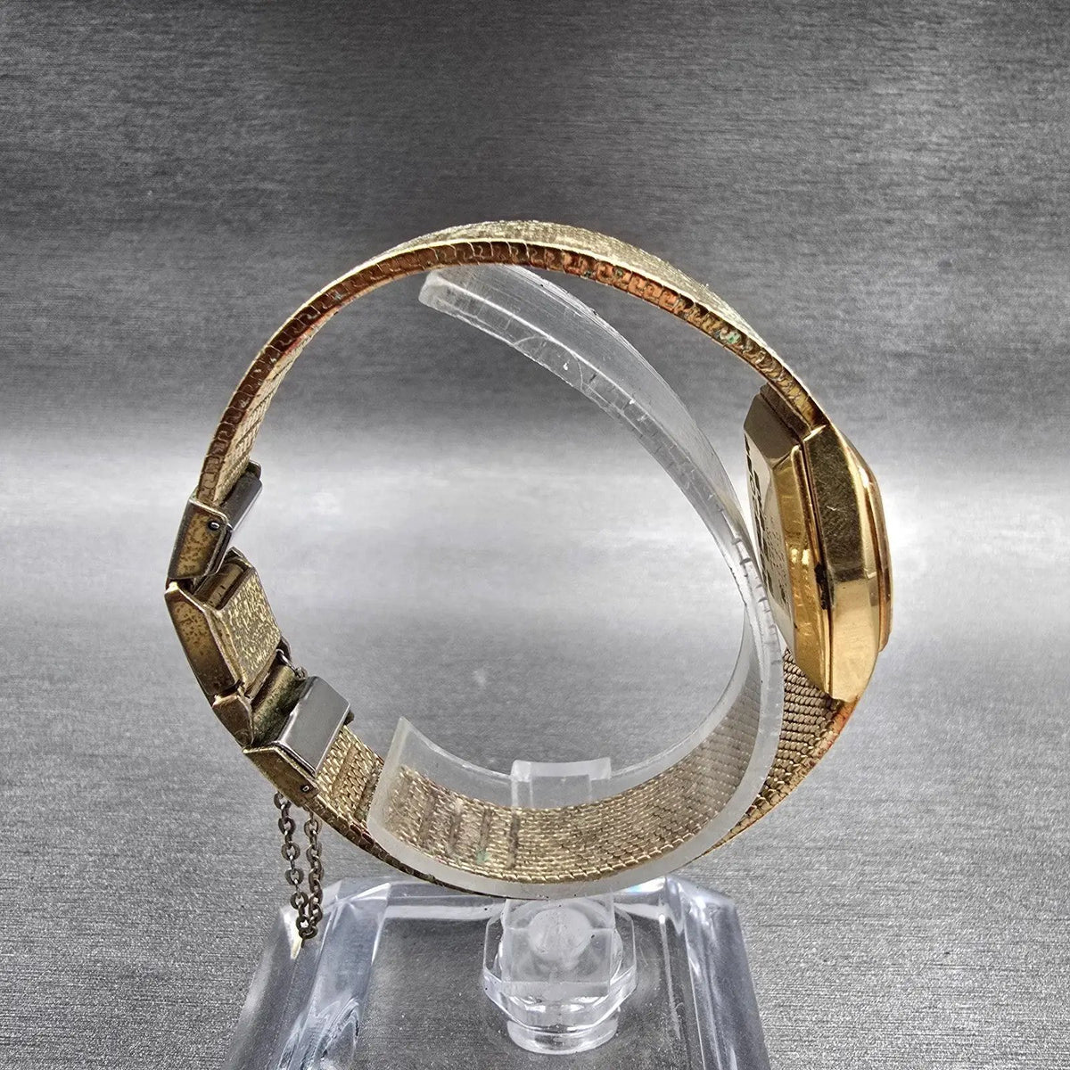 Seiko Watch Women 22mm Gold Dial Gold Tone Oval 43-3120 New Battery Vintage8