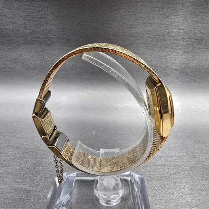 Seiko Watch Women 22mm Gold Dial Gold Tone Oval 43-3120 New Battery Vintage8