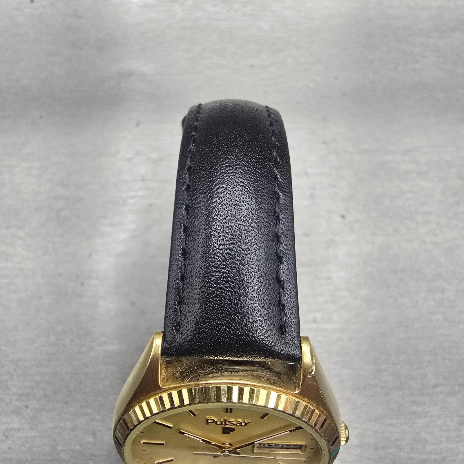Seiko Pulsar President Watch Men 35mm Champagne Dial Gold Tone Daydate New Batt4