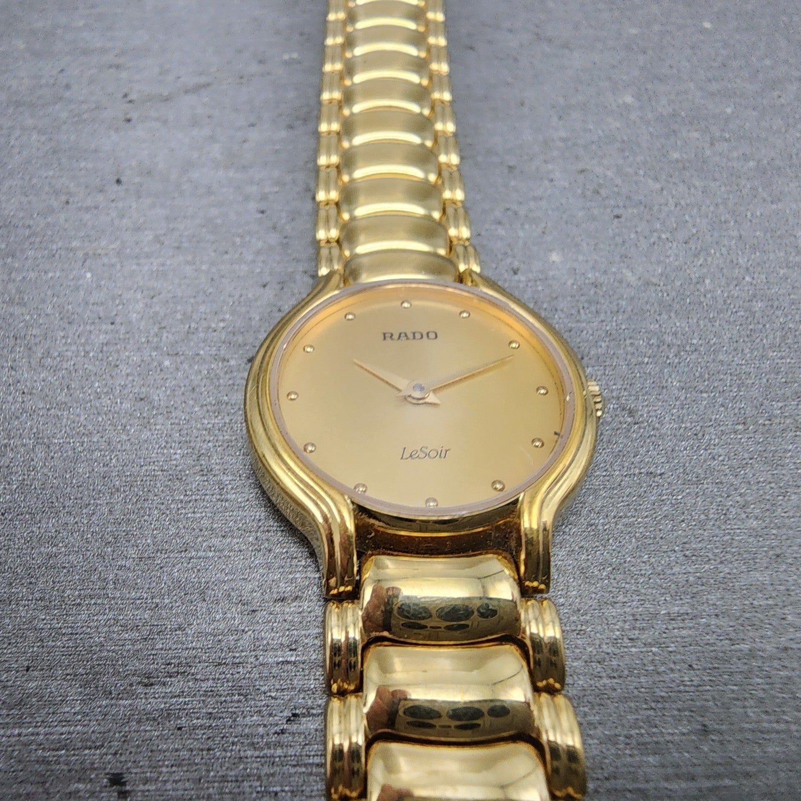 Rado Lesoir Watch Women 23mm Gold Dial Gold Tone Roud 202 PARTS3