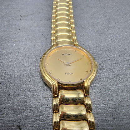 Rado Lesoir Watch Women 23mm Gold Dial Gold Tone Roud 202 PARTS3