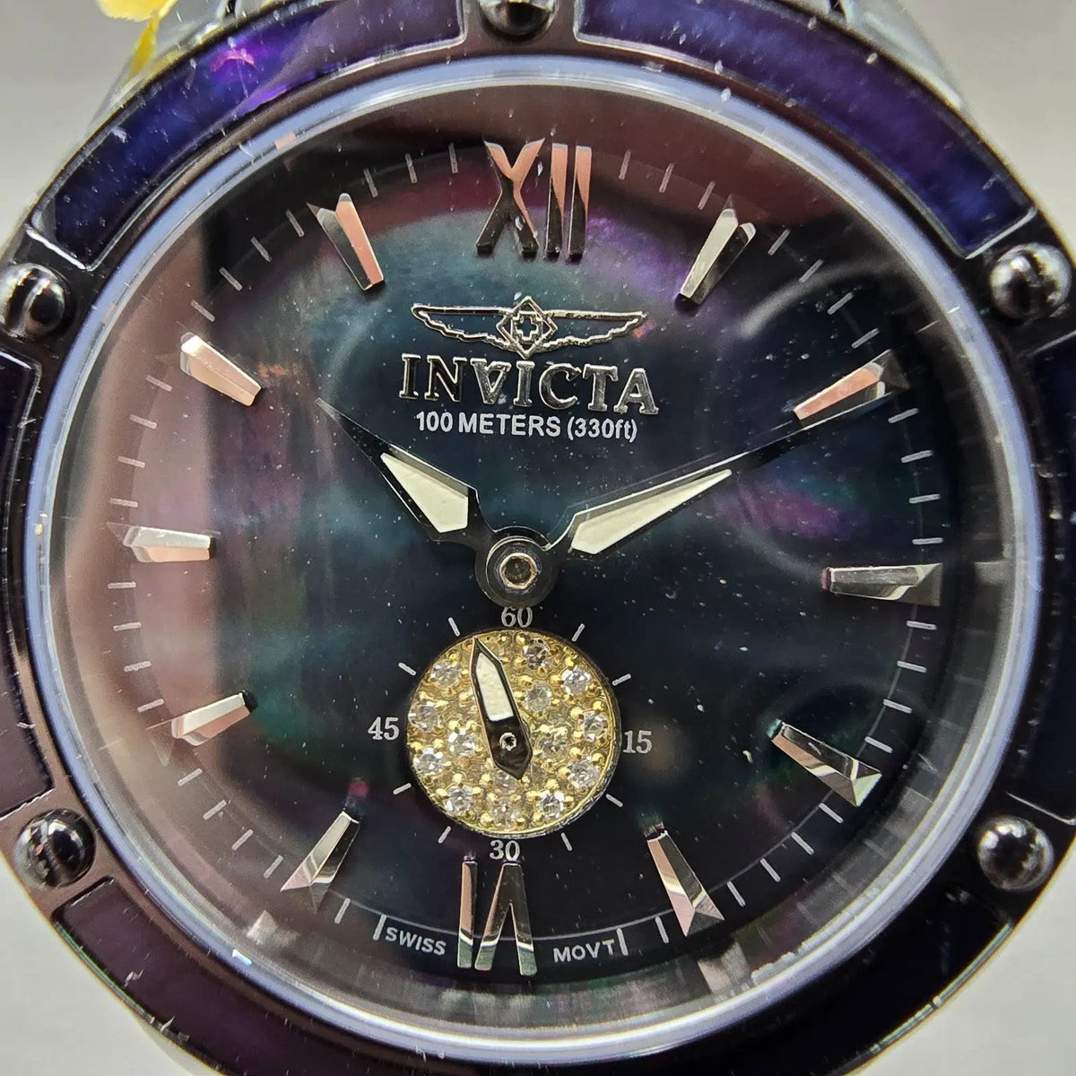 Invicta Watch Women 26mm MOP Dial Black Tone 5099 Round Bracelet New Battery1