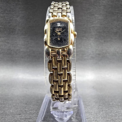 Citizen Elegance Watch Women 14mm Black Dial Gold Tone 2200-S14960 New Battery5
