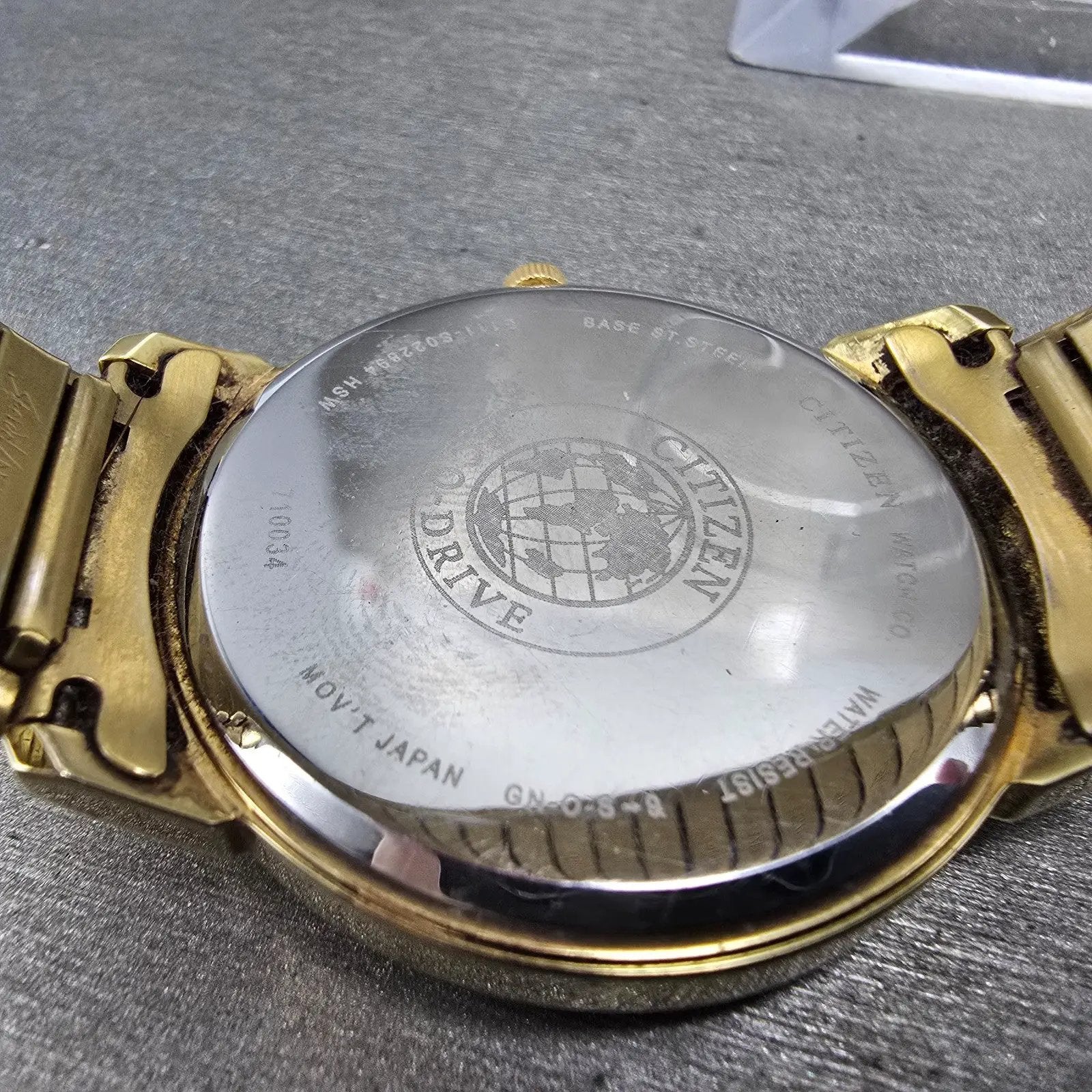 Citizen Eco-Drive Watch Men 38mm White Dial Gold Tone Date E111-S022894 Runs9