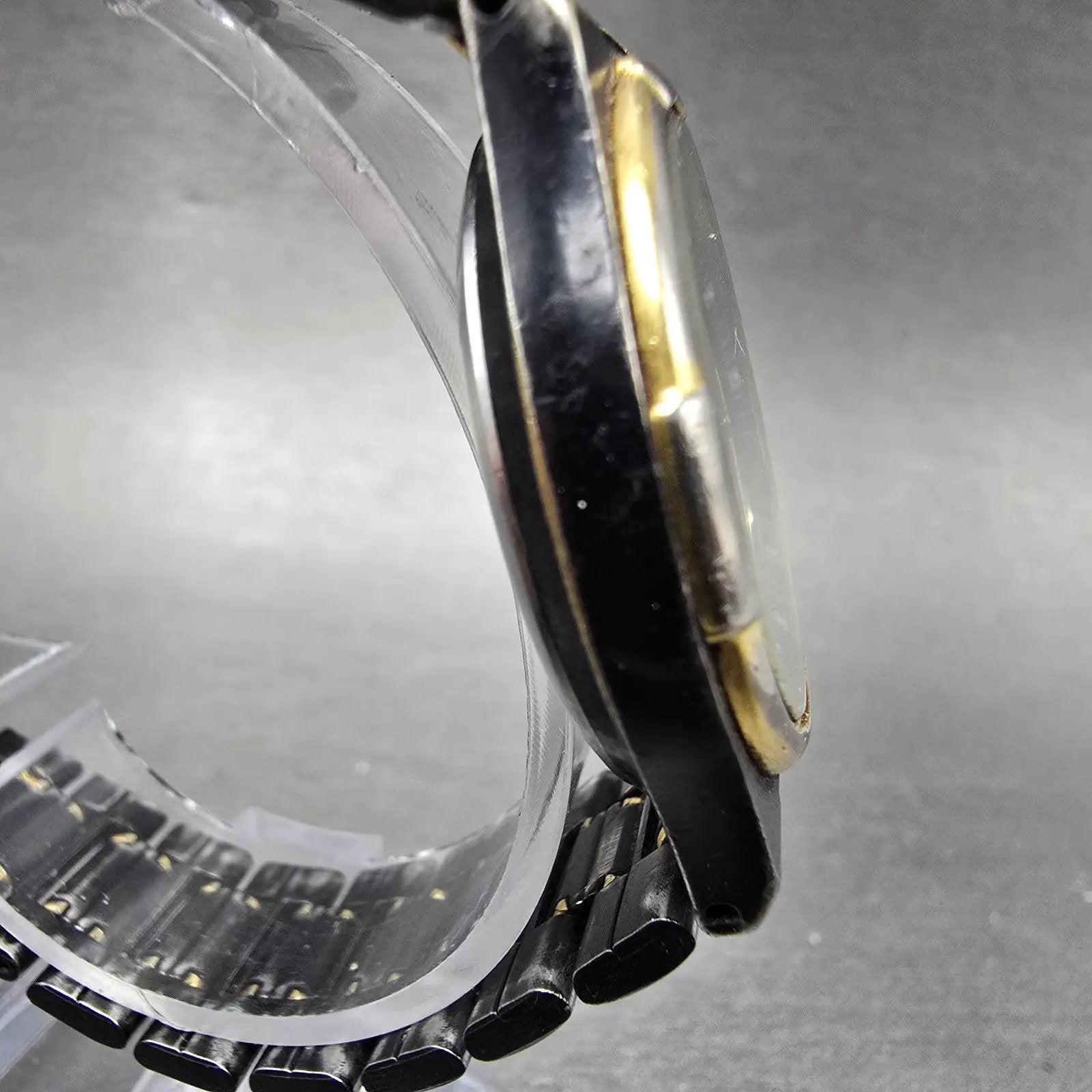 Citizen CQ Watch Men Black Dial Black & Gold Tone Daydate 6101-S04611 PARTS4