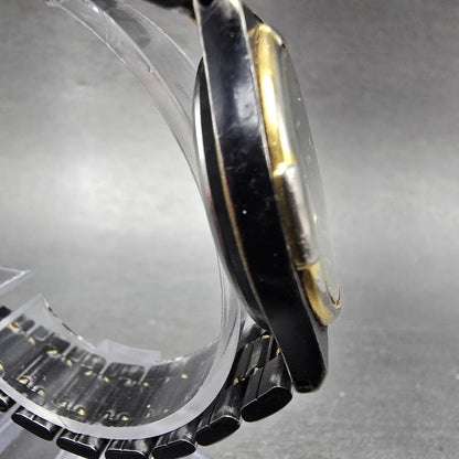 Citizen CQ Watch Men Black Dial Black & Gold Tone Daydate 6101-S04611 PARTS4
