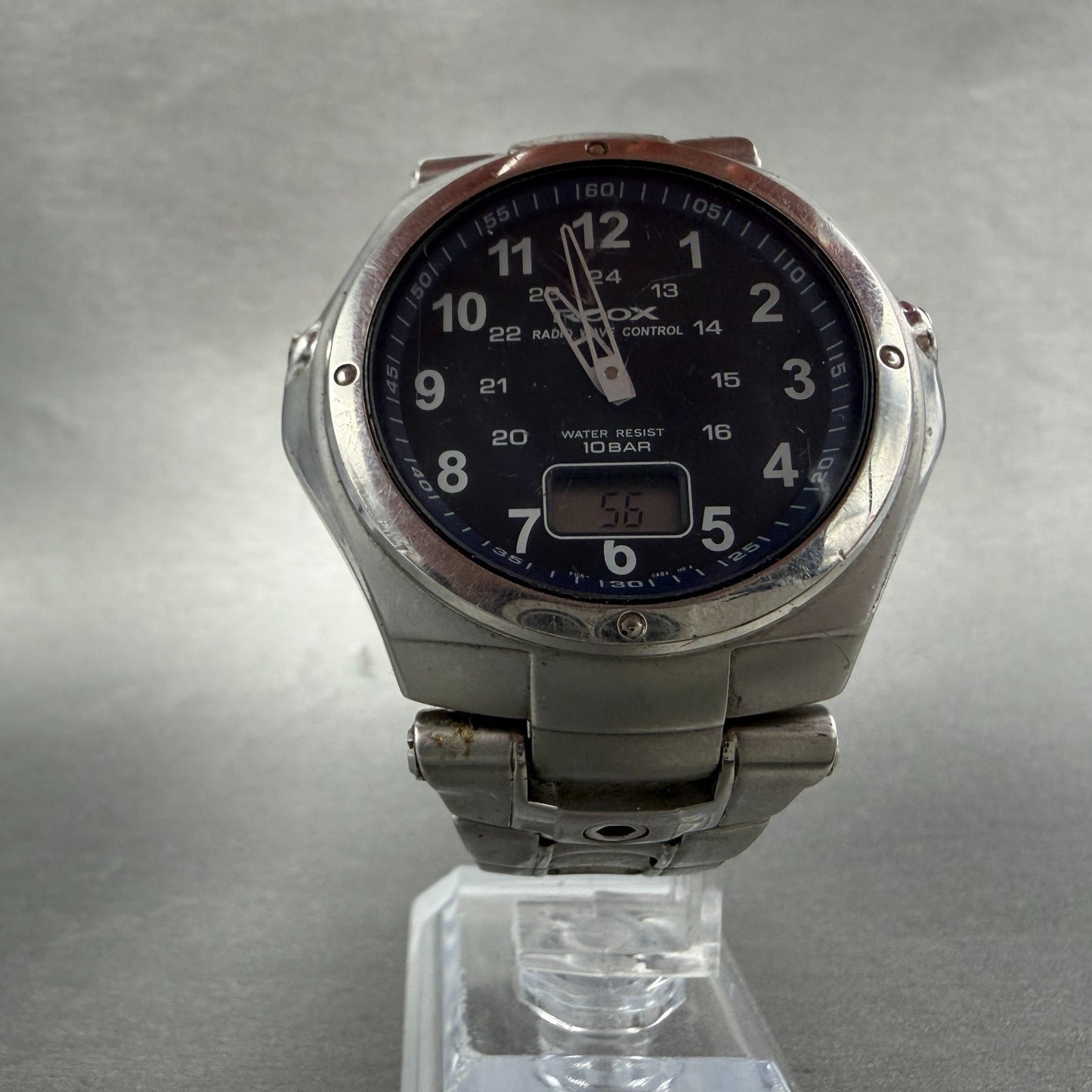 Seiko ALBA Roox Watch Men 46mm Blue Dial Steel Analog Digital P106-0AA0 New Batt5