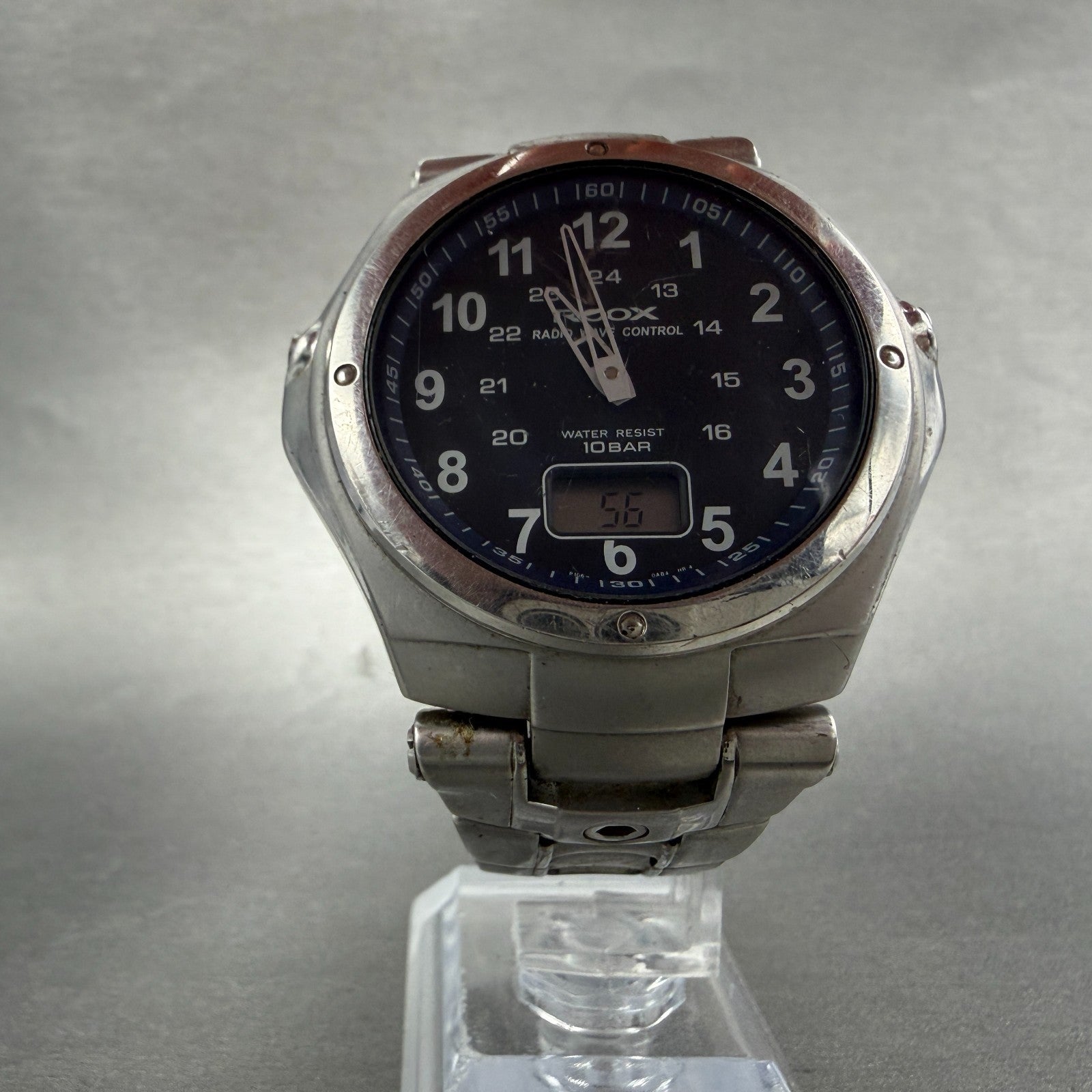 Seiko ALBA Roox Watch Men 46mm Blue Dial Steel Analog Digital P106-0AA0 New Batt5