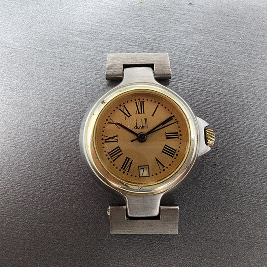 Dunhill Millennium Watch Women 26mm Gold Dial Two Tone Date Round PARTS0