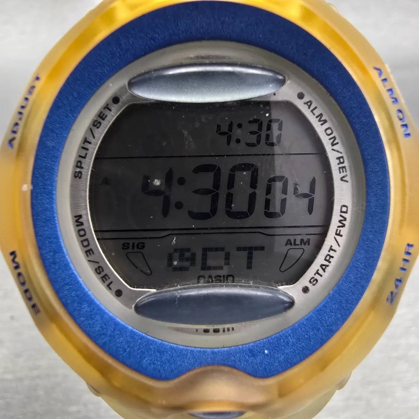 Casio Baby-G BG-163 Watch Women 42mm Yellow Blue Alarm Chronograph New Battery1