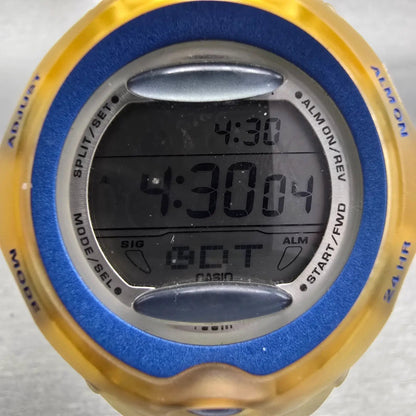 Casio Baby-G BG-163 Watch Women 42mm Yellow Blue Alarm Chronograph New Battery1