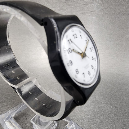 Swatch Sopran Watch Women 25mm White Dial Black Tone Round LB153 New Battery4