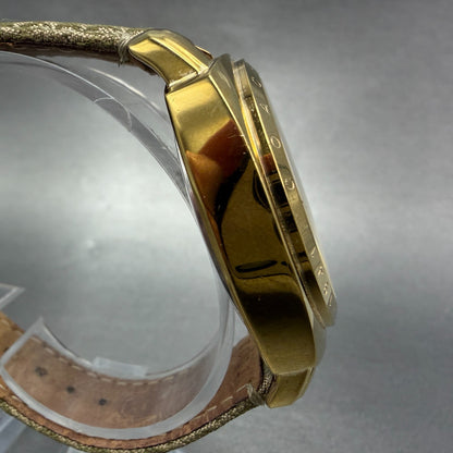 Coach Boyfriend Watch Women 38mm Champagne Dial Gold Tone Round New Battery A3
