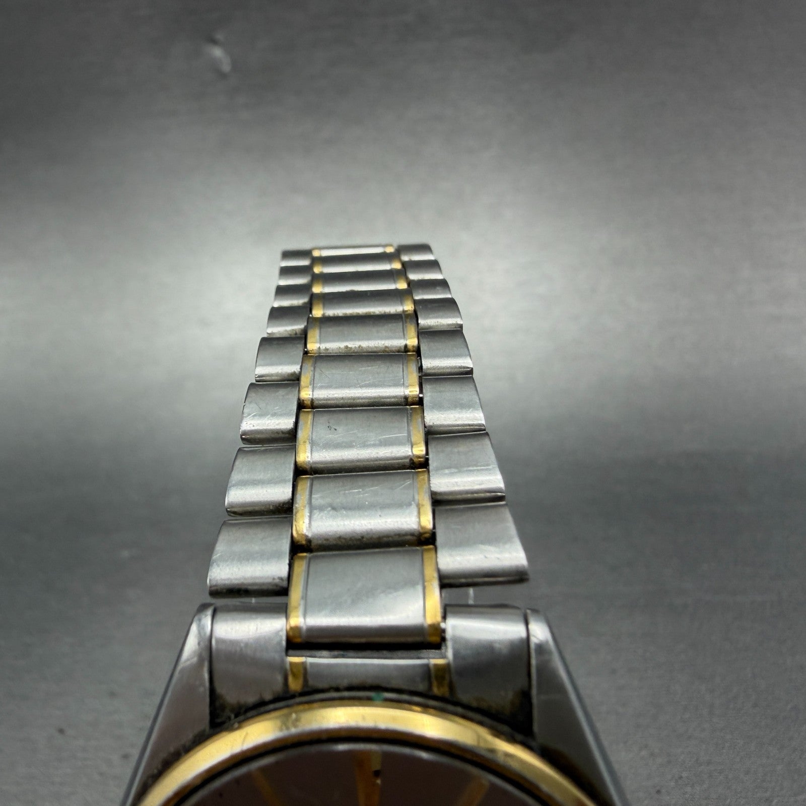 Seiko SQ Watch Men 34mm Silver Dial Two Tone Daydate 5H23-8a09 PARTS Vintage5