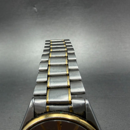 Seiko SQ Watch Men 34mm Silver Dial Two Tone Daydate 5H23-8a09 PARTS Vintage5