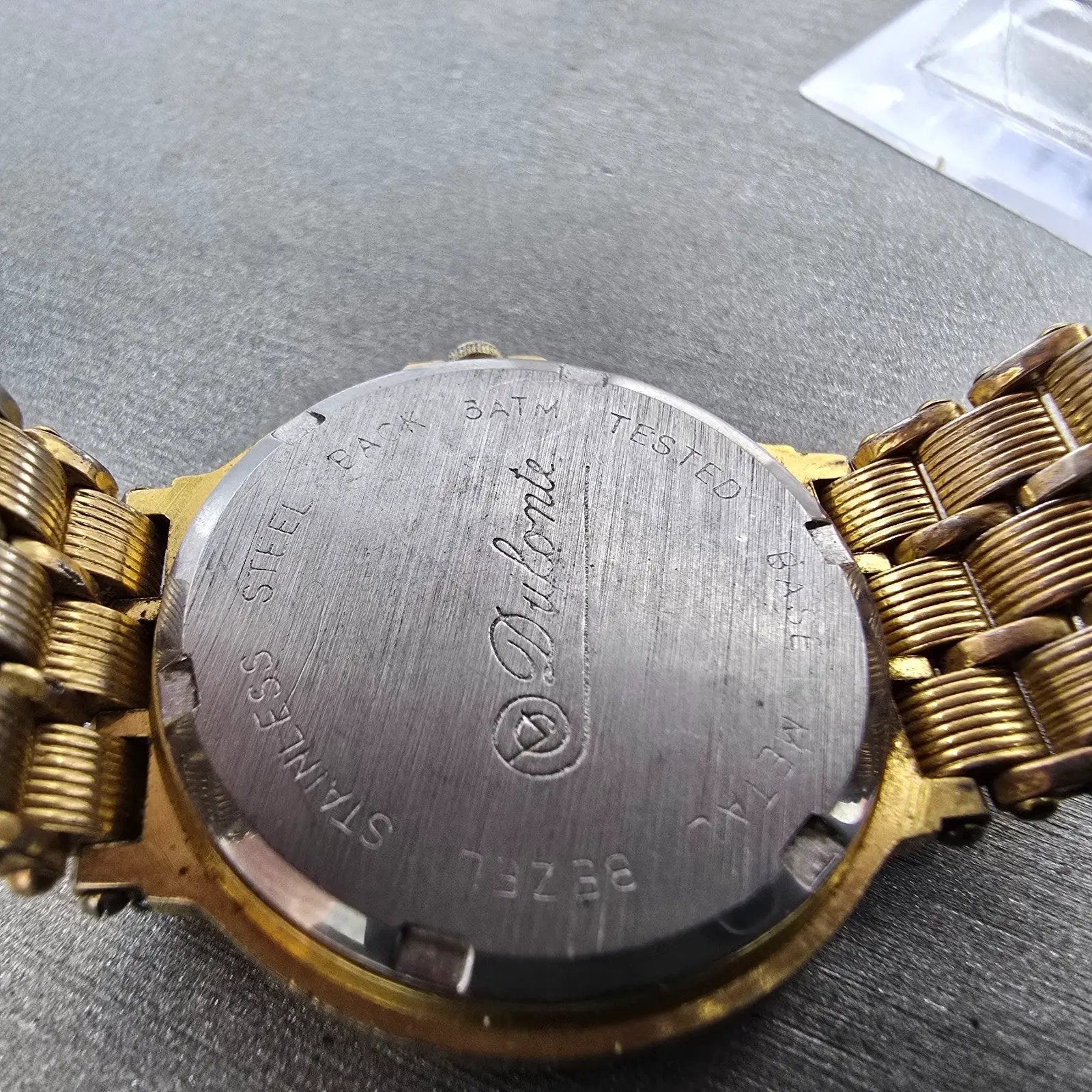 Lucien Piccard Dufonte Watch Men 32mm Gold Dial Gold Tone Round New Battery VTG9