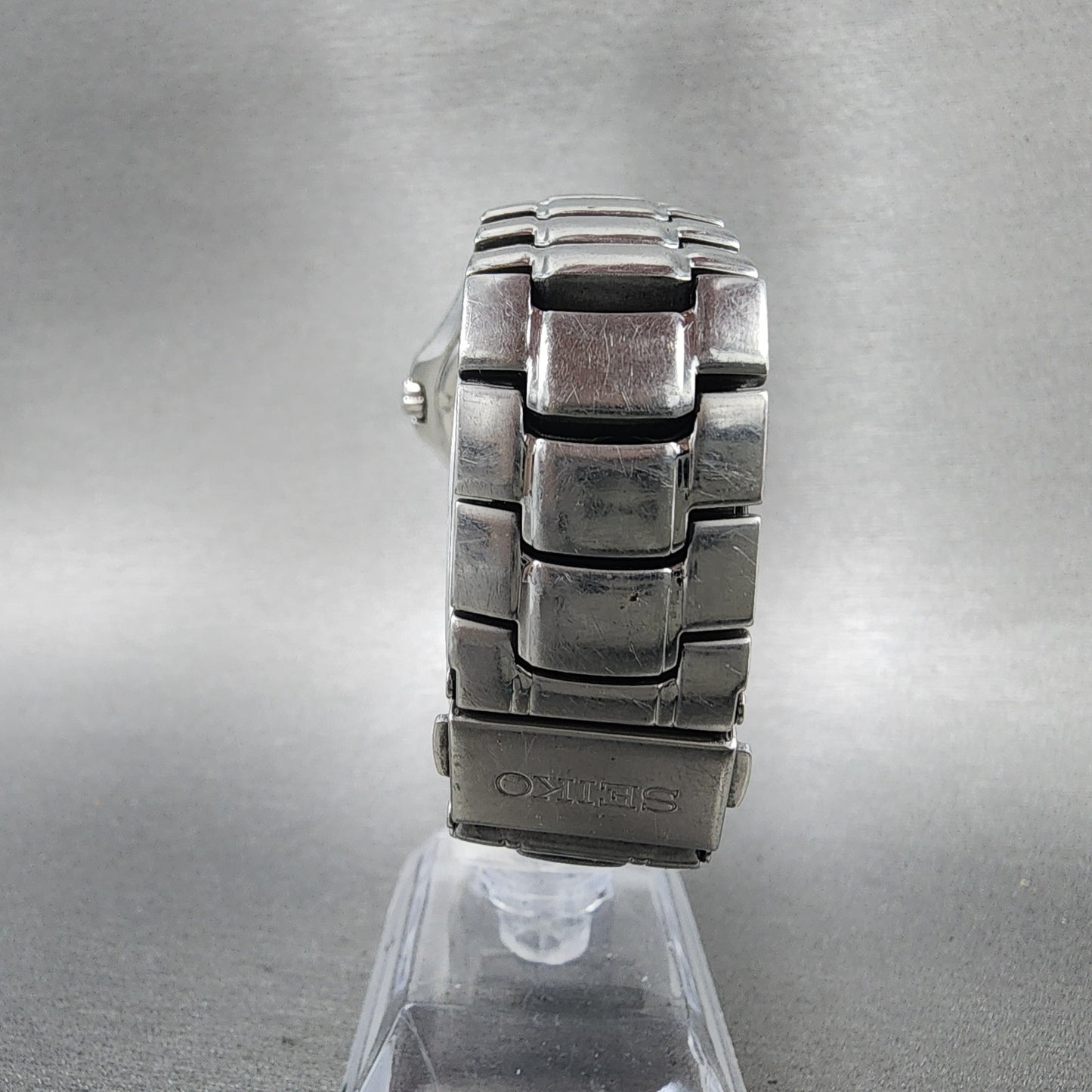 Seiko Watch Men 38mm Blue Dial Silver Tone Date Round 7N427C00 New Bat PARTS!!!8