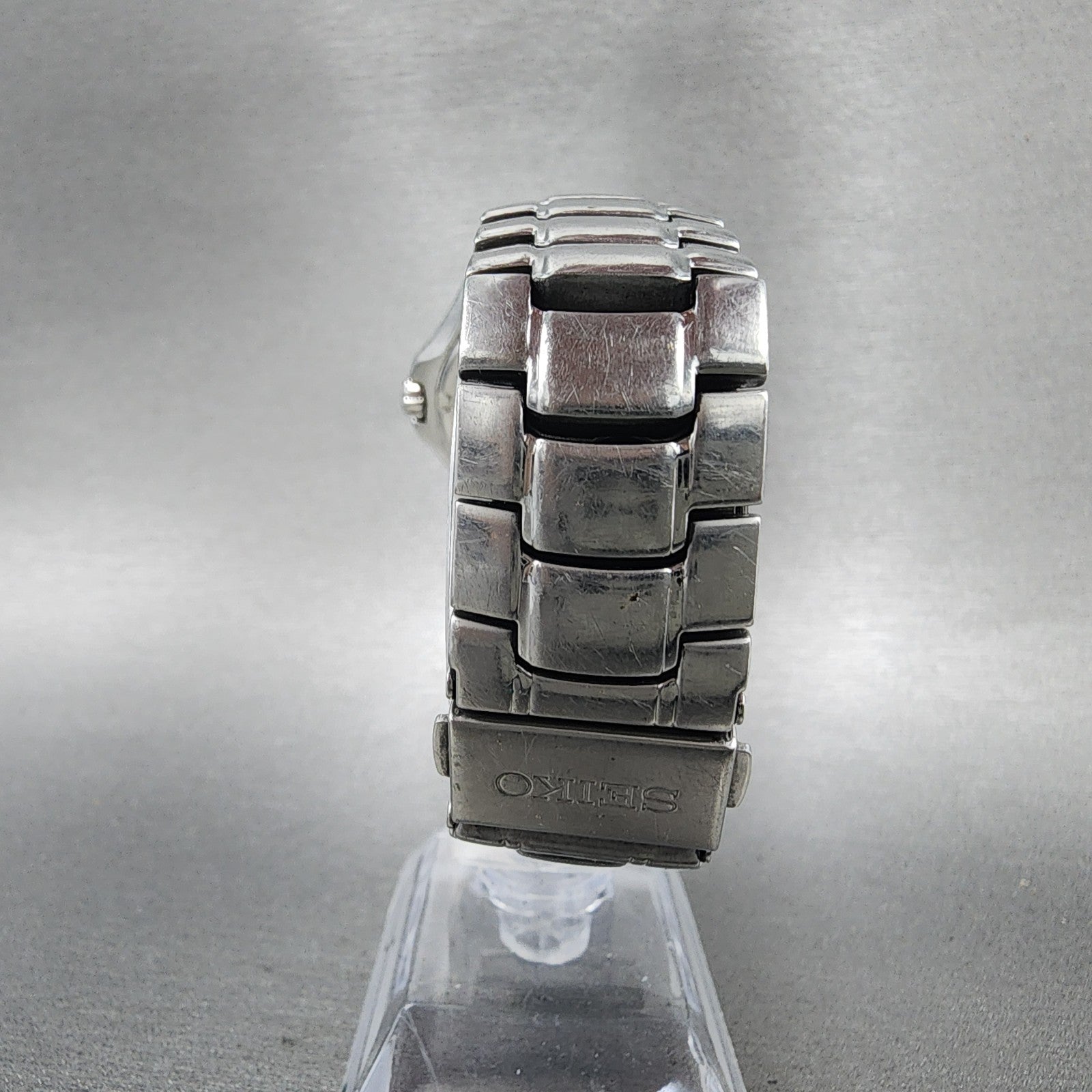 Seiko Watch Men 38mm Blue Dial Silver Tone Date Round 7N427C00 New Bat PARTS!!!8