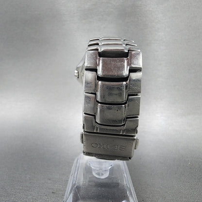 Seiko Watch Men 38mm Blue Dial Silver Tone Date Round 7N427C00 New Bat PARTS!!!8