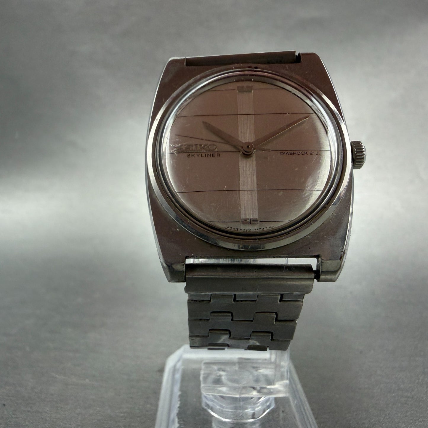 Seiko Skyliner Watch Men 32mm Silver Dial Silver Tone Manual 6220-7080 PARTS VTG6