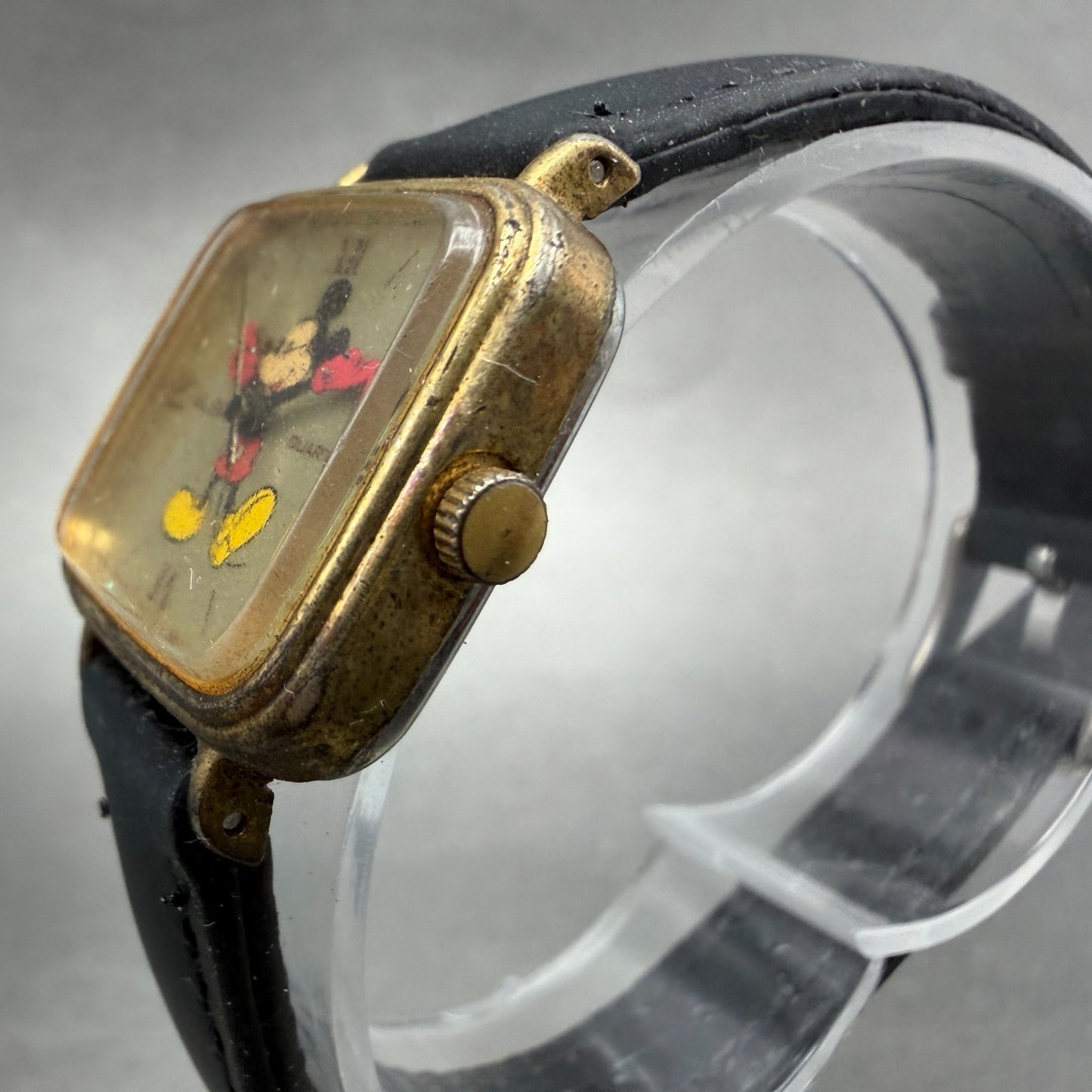 Seiko ALBA Mickey Mouse Watch Women 24mm Champagne Dial Gold Tone New Battery6