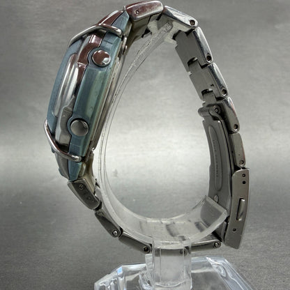 Casio Baby-G MSG-132 Watch Women 42mm Digital Blue Silver Alarm Chrono New batt6