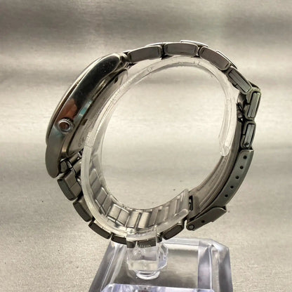 Seiko Titanium Watch Men 36mm Black Dial Gray Daydate Round 7N43-9050 New Batt6