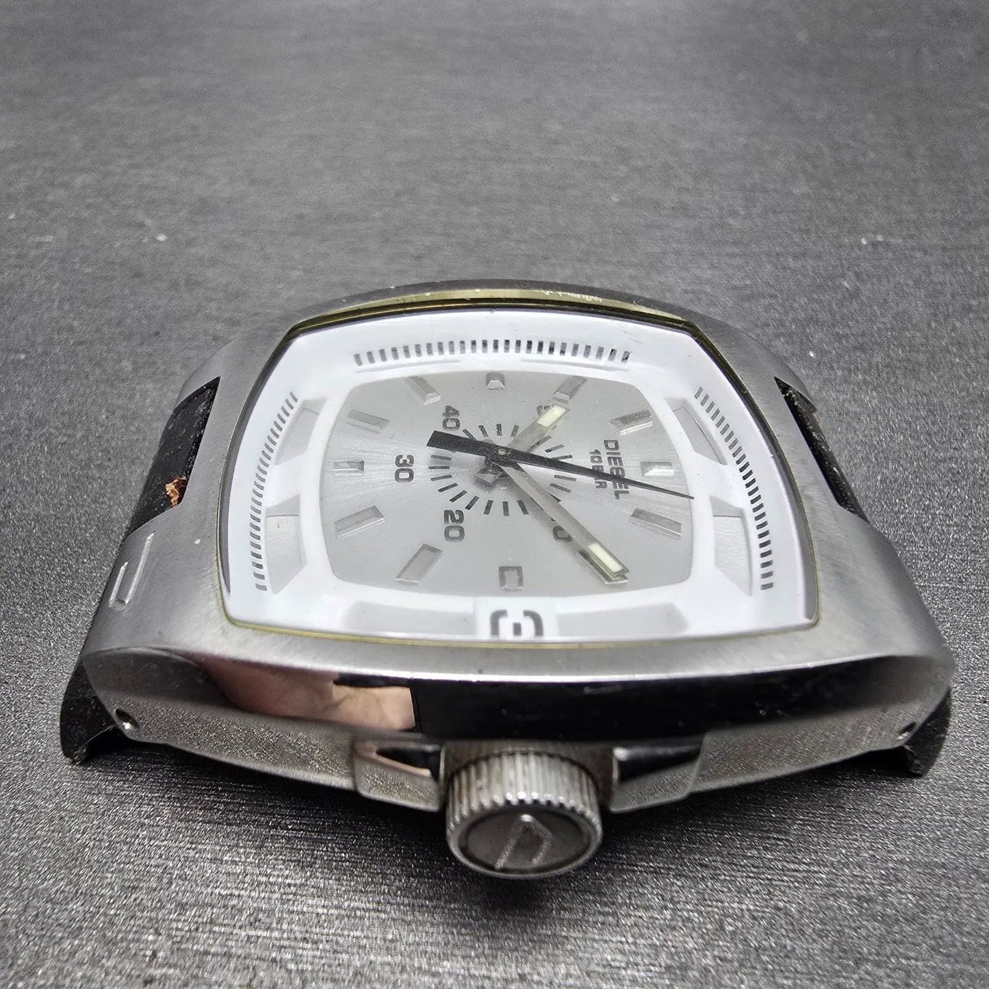 Diesel Watch Men 40mm Silver Dial Silver Tone Rectangle DZ-1100 PARTS6