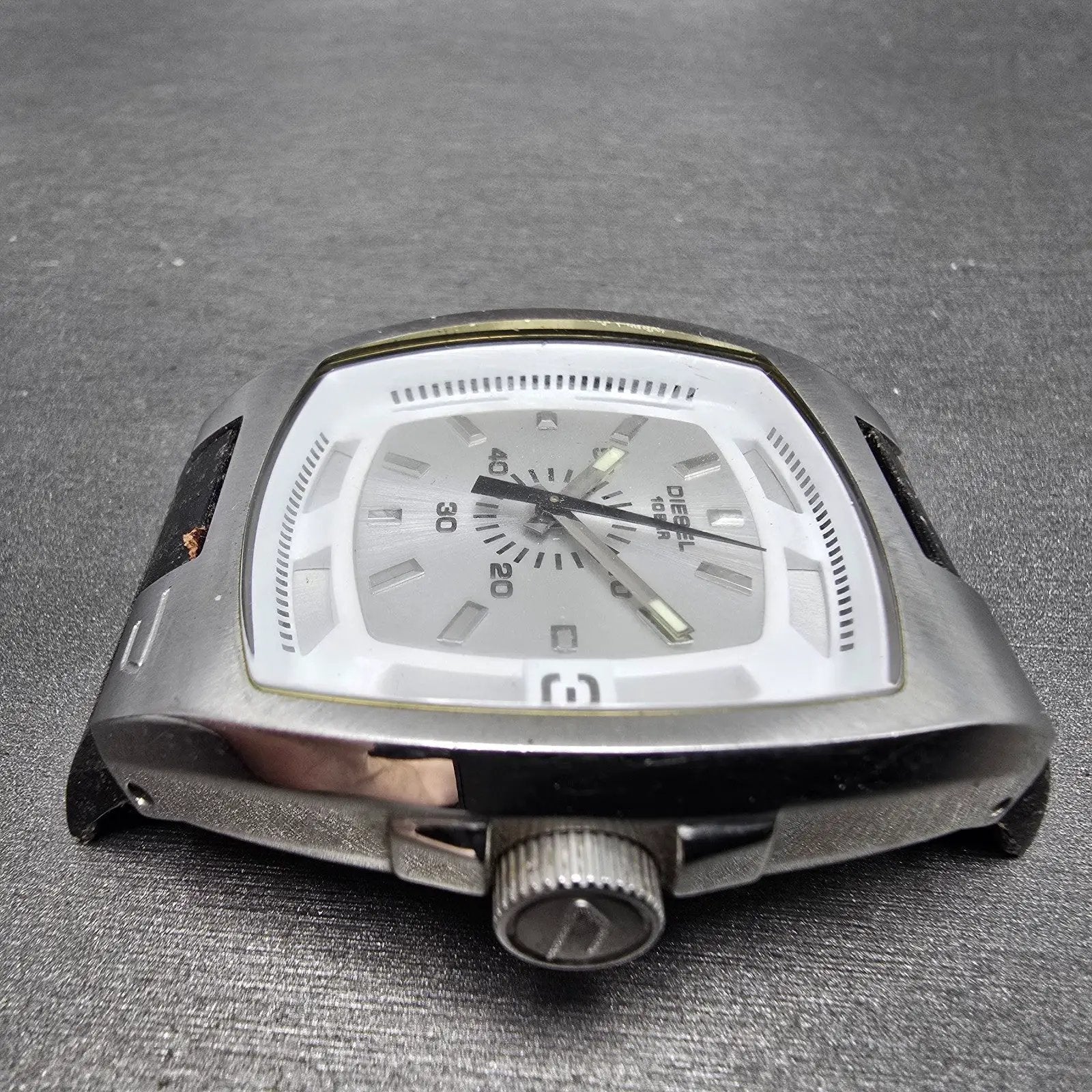 Diesel Watch Men 40mm Silver Dial Silver Tone Rectangle DZ-1100 PARTS6