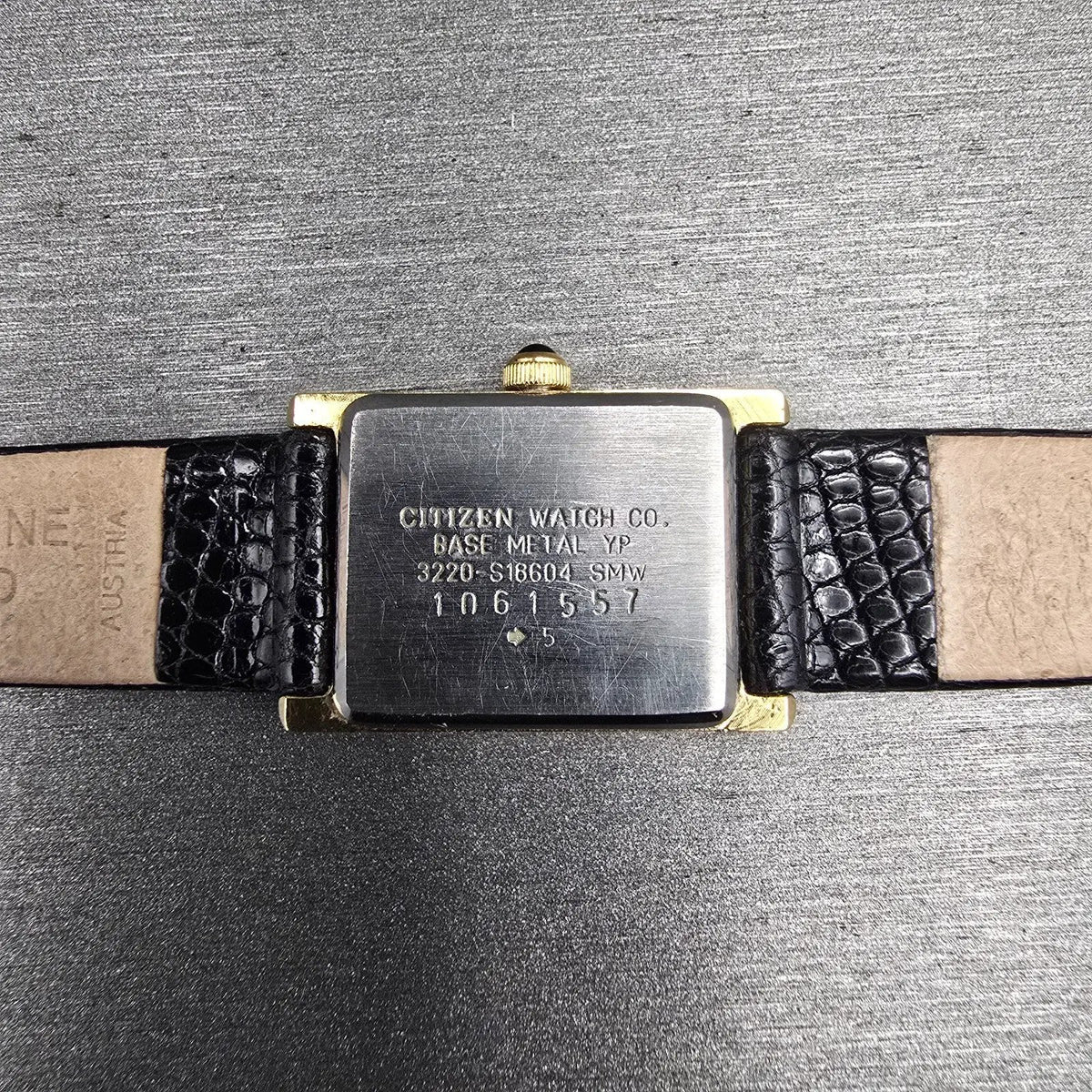 Citizen Tank Watch Women 17mm Black Dial Gold Rectangle 3220-S18604 New Battery10