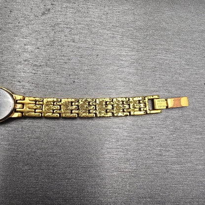 Seiko Watch Women 17mm White Dial Gold Tone Oval V400-1019 New Battery Vintage12