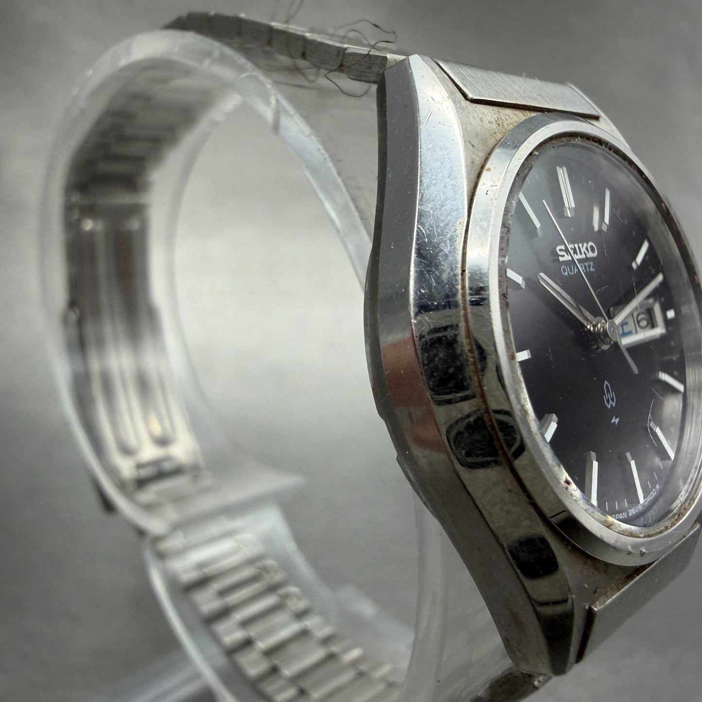 Seiko Watch Women 26mm Black Dial Silver Tone Daydate 2626-0050 New Battery VTG3