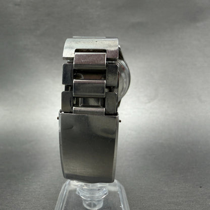 Seiko Sports Matic 5 Deluxe Watch Men 37mm Silver Dial Steel Daydate Round Runs7