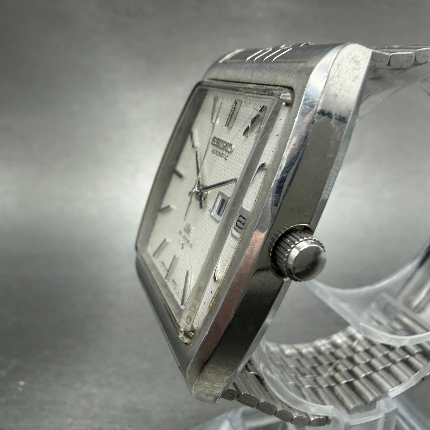 Seiko Lord Matic Watch Men 33mm Silver Dial Steel Daydate READ! 5606-5220 Runs2