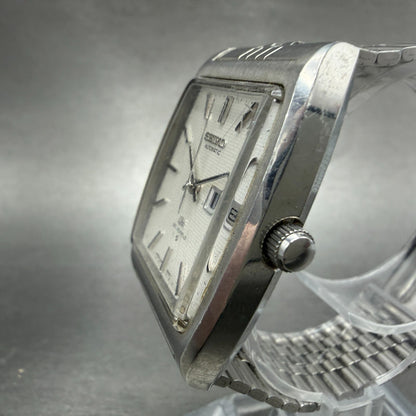Seiko Lord Matic Watch Men 33mm Silver Dial Steel Daydate READ! 5606-5220 Runs2