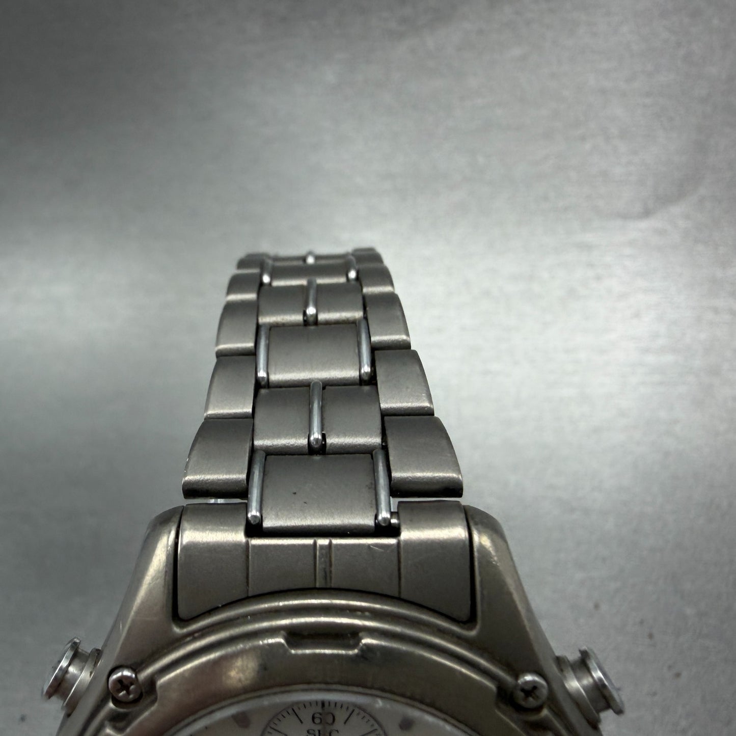 Casio Lineage LIS-001 Watch Men 41mm White Dial Titanium Alarm Chrono New batt4