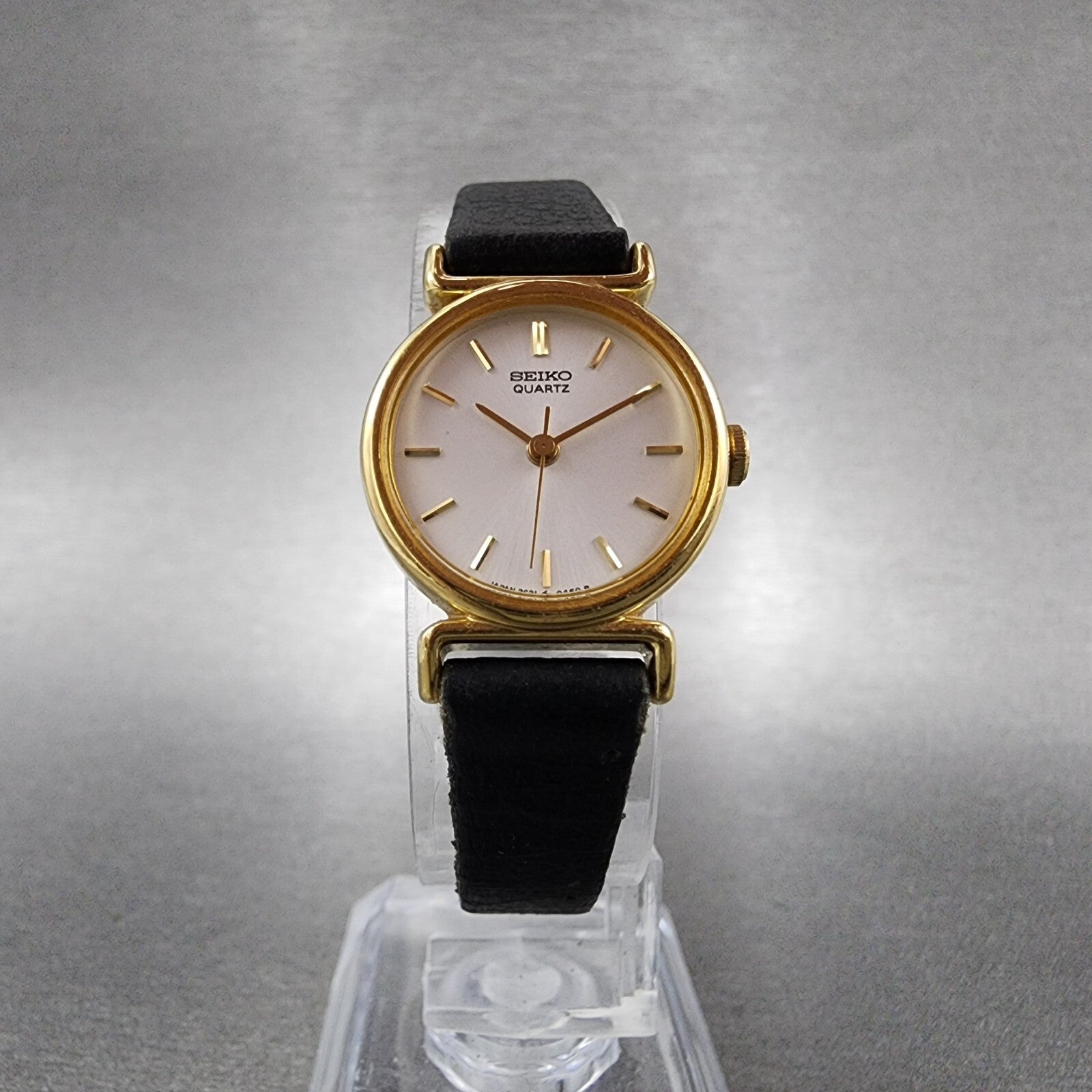 Seiko Watch Women 21mm Silver Dial Gold Tone Round 2c210100 New Battery READ!!!5