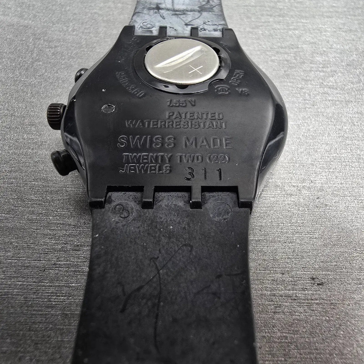 Swatch Chrono Moonshadow Watch Men 37mm Black Dial Black Tone SCB110 New Bat NOS11