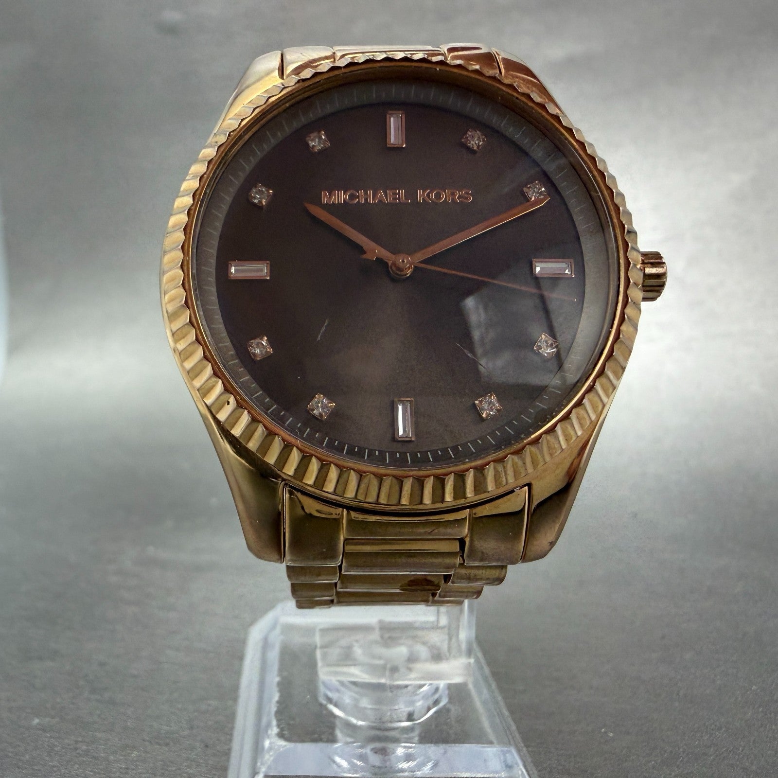 Michael kors Blake Watch Women 42mm Brown Dial Rose Gold Tone Round New battery5