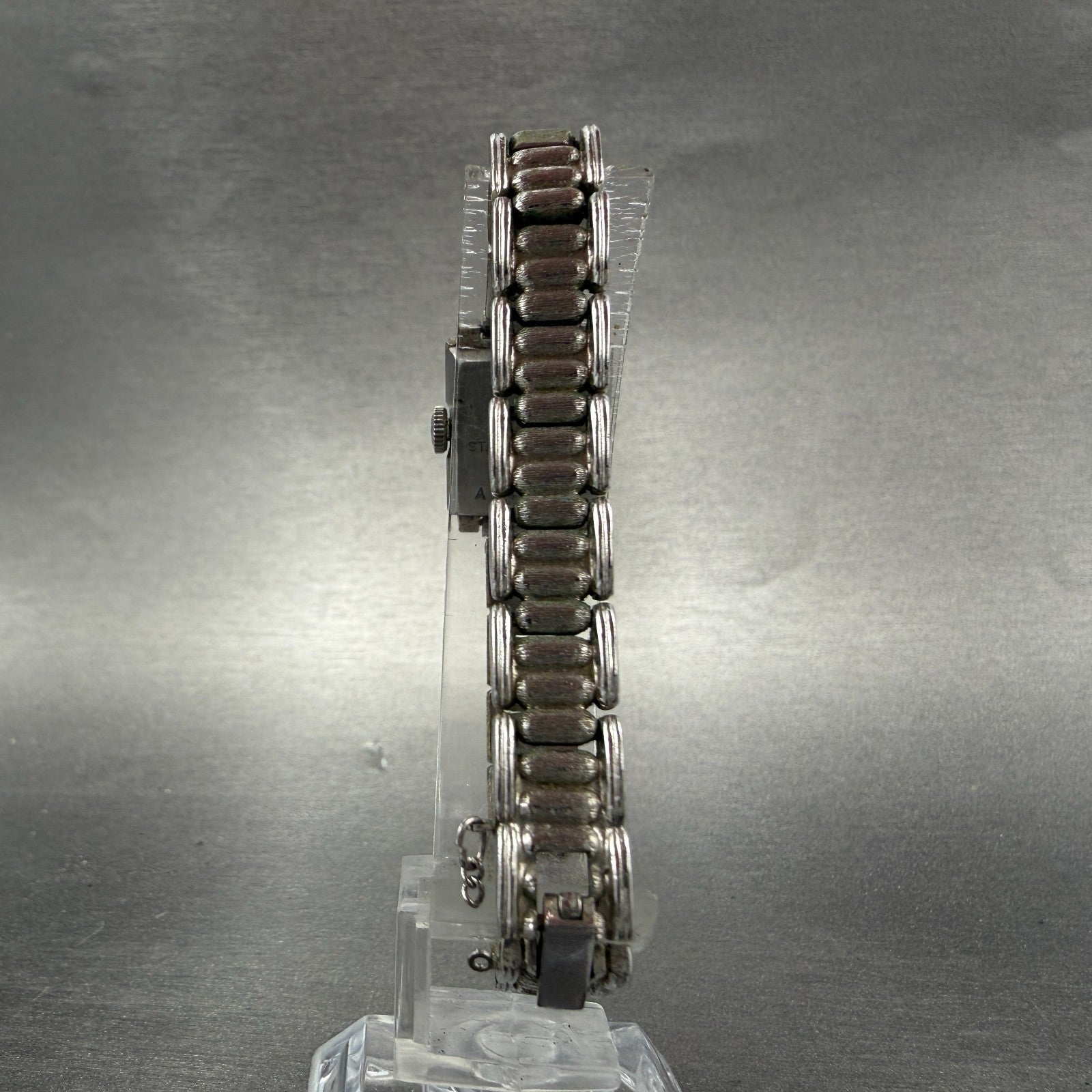 Rado Mirage Watch Women 16mm White Dial Silver Tone Rectangle Manual Wind Run7