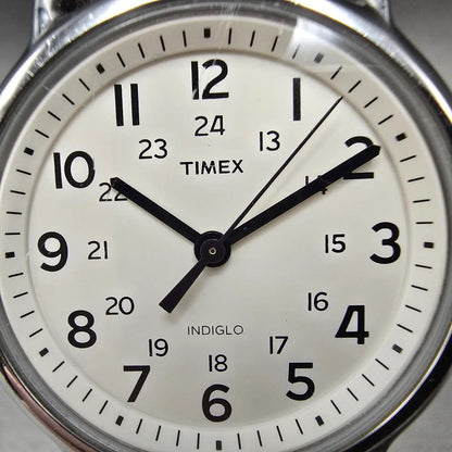 Timex Weekender Watch Men 38mm White Dial Silver Round New Battery T2N8931