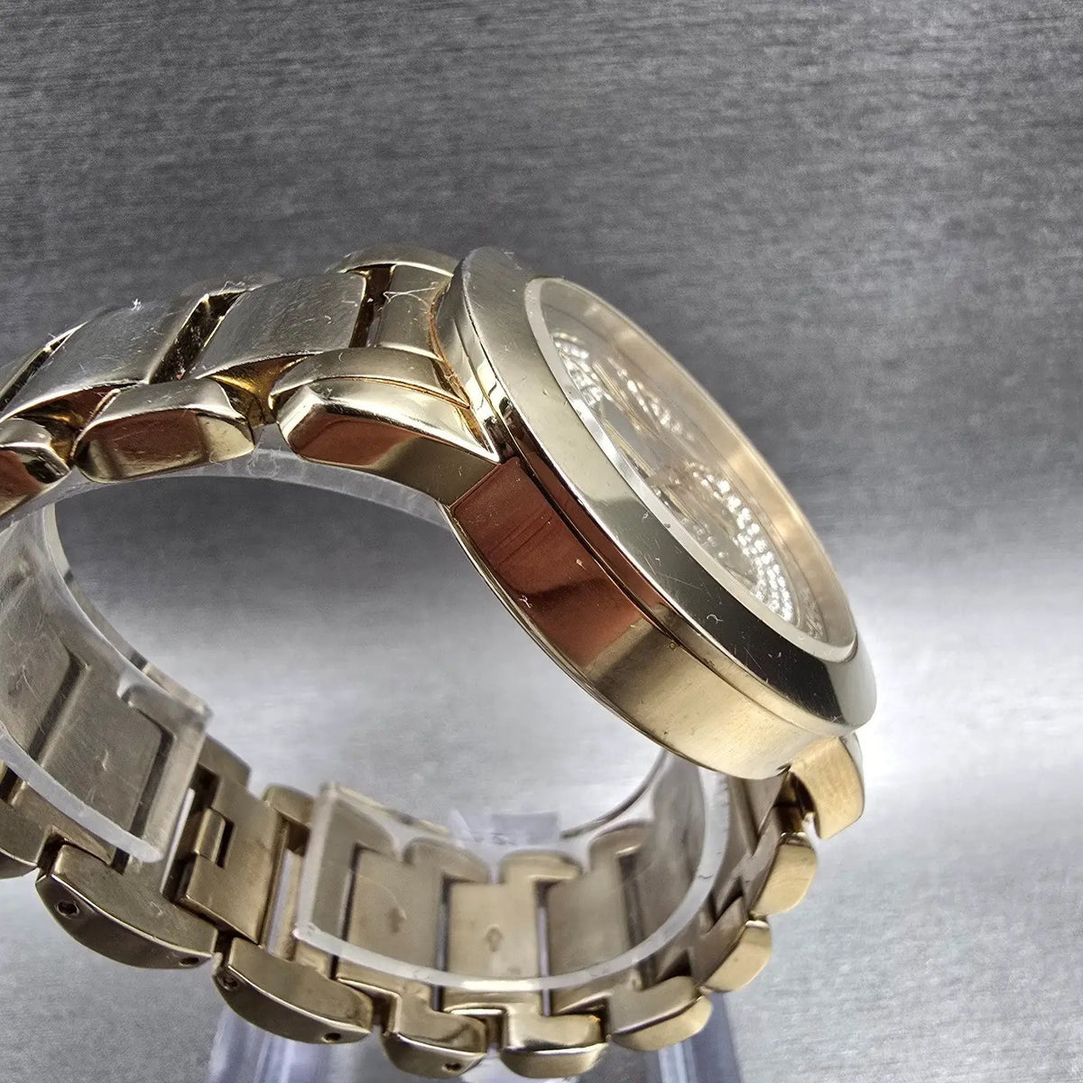 Michael Kors Runway MK Logo Glitz Watch Women Gold Tone 38mm MK-3376 New Battery3