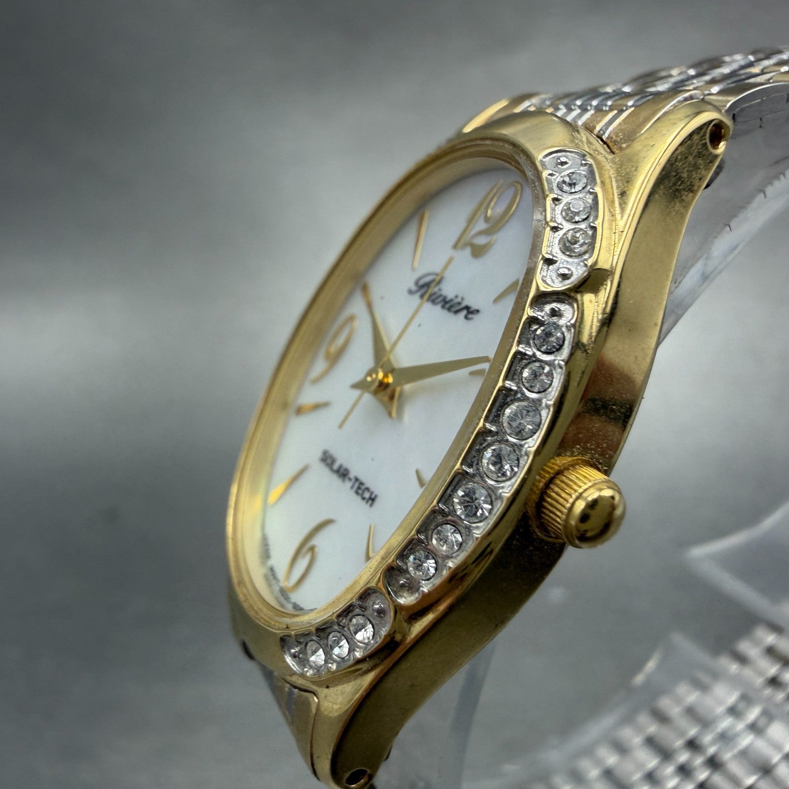 Citizen Riviere Solar Watch Women 23mm MOP Dial Two Tone Oval E031-S033063 Runs2