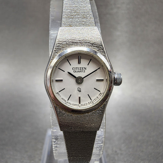 Citizen CQ Watch Women 17mm Silver Dial Silver Tone 3220891244 New Battery0