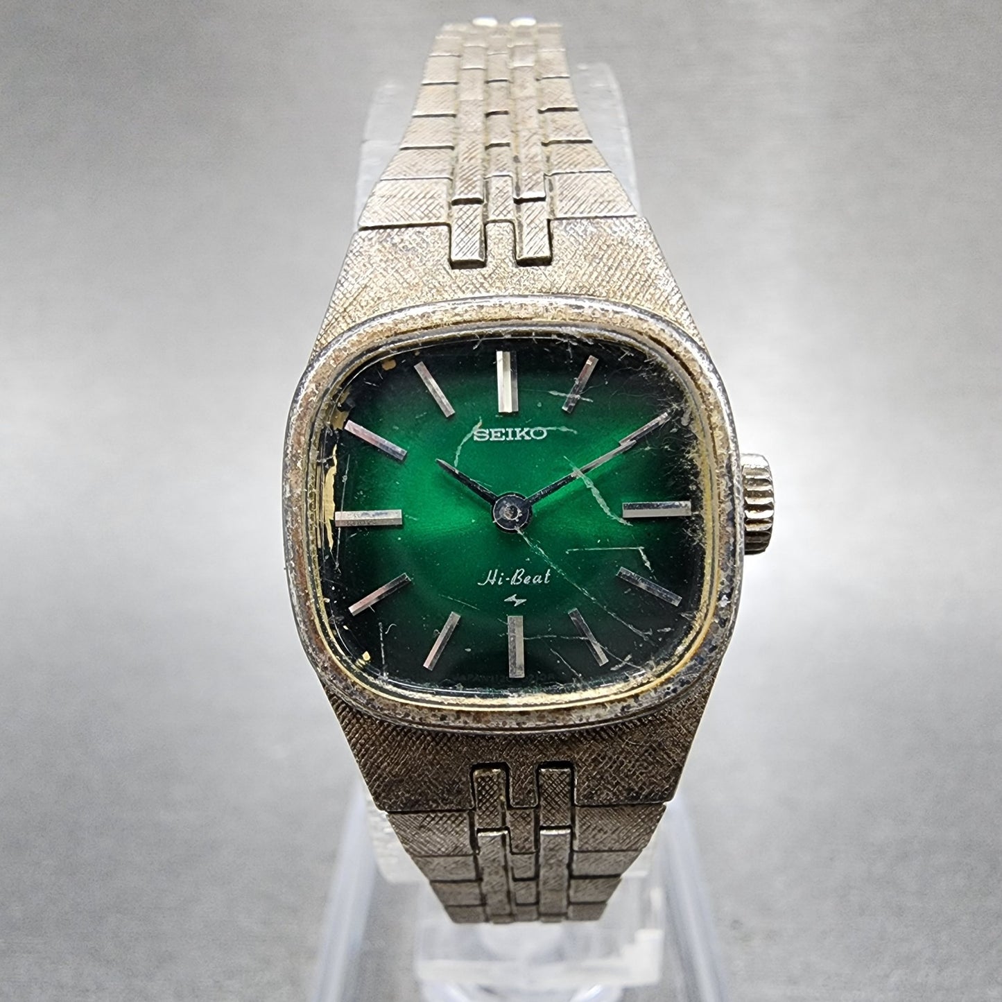 Seiko Watch Women 19mm Green Dial Silver Tone Round Manual 11203060 Runs0