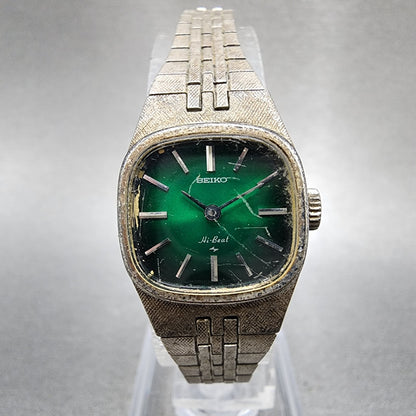 Seiko Watch Women 19mm Green Dial Silver Tone Round Manual 11203060 Runs0